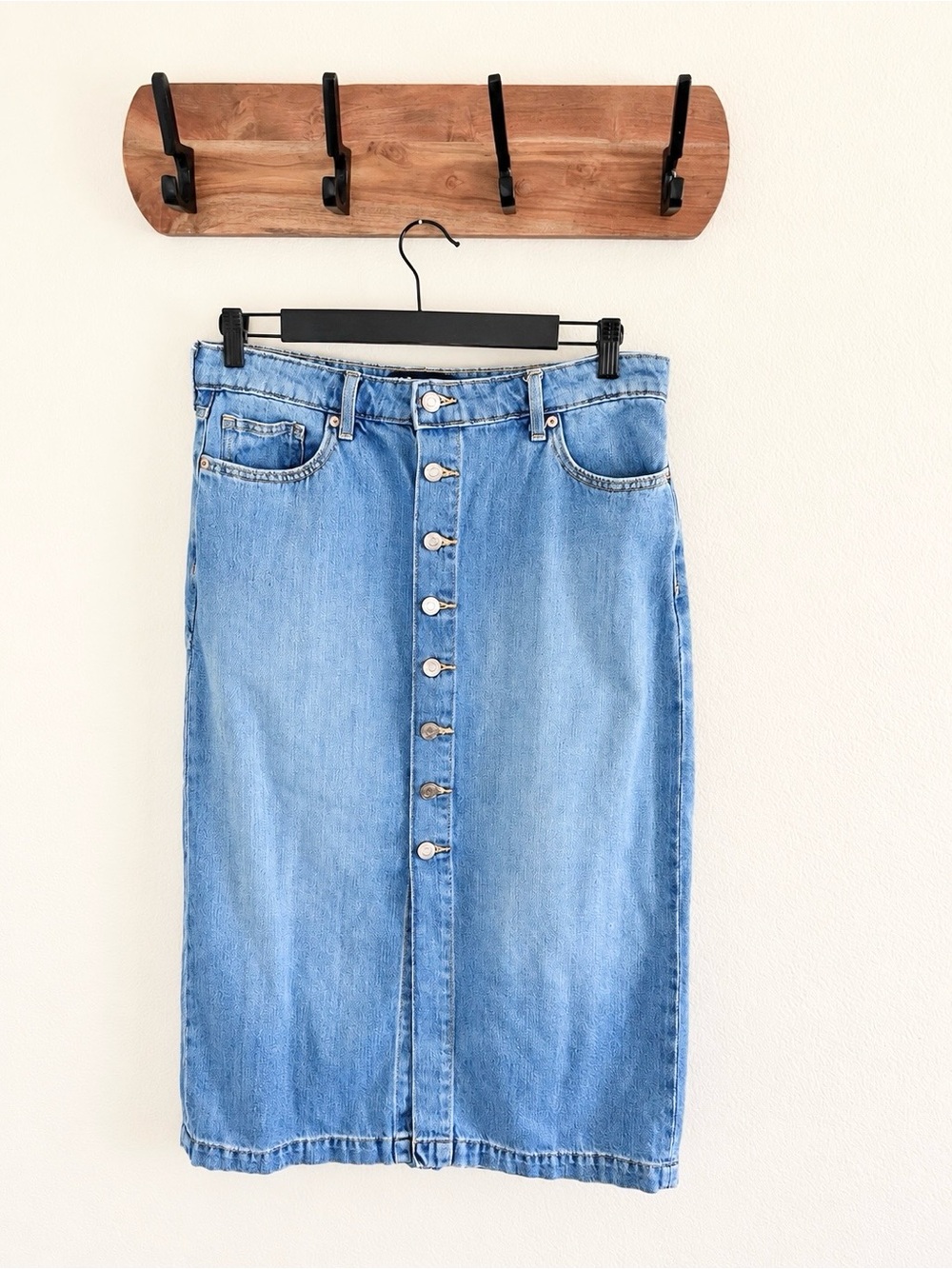 Gap Denim Button Button Front Midi Skirt Size 10